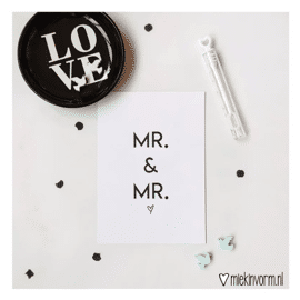 Postkaart Mr & Mr / Miek in vorm